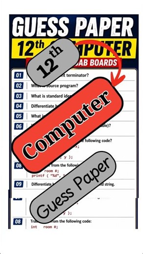 12th Computer Guess Paper 2026 🔥 | Important MCQs & Repeated Questions | Sir Ikram #12thcomputer