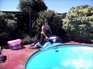 Friend Jumps In Pool And Looses Her Top!