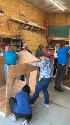 Sneak Peek! We've been partnering with a group of Alexandria DECA @alexandria_deca students on their Community Giving project and they've created a very 'playful' project. A State Farm Youth Matching grant will help the students raise funds to drive affordable housing initiatives right here in Douglas County! Yesterday, a fabulous group of regional Lions Club members helped the project take shape. Built with care and crafted for joy, these playful houses are ready to bring holiday magic to their