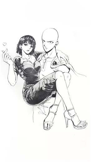 Romance Unfolds? They’re Finally Together! | One Punch Man Fanart: Saitama × Fubukiワンパンマン：サイタマ × フブキ