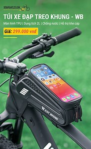 Túi Treo Khung WB Giá #299K/C - Ưu Đãi Khủng Khi Bạn Mua Theo Combo!!! 🚴‍♂️ Đạp xe cùng WB Pro - Túi Đa Năng cho Hành Trình Đầy Thú Vị! 🚴‍♀️ 🌟 Túi Xe Đạp Gắn Khung WB Pro - Đối tác đáng tin cậy của bạn trên mọi cuộc hành trình. 📦 Chất liệu chất lượng cao: Được làm từ chất liệu EVA kết hợp sợi Polyester siêu chống nước, giữ đồ bên trong luôn khô ráo. 📱 Ngăn đựng điện thoại siêu nhạy: Đặc biệt không cần bỏ ra khỏi túi để truy cập điện thoại của bạn. 👜 Dung tích 1.5L: Đủ lớn để đựng mọi thứ c