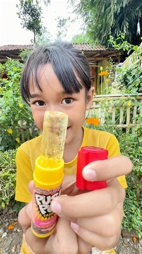 Push Pop Sweet candy with lychee flavor is viral #eating #mukbang #snacks