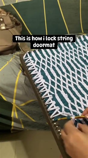 How to lock string doormat #stringdoormat #doormatdesign #doormatmaking #doormats