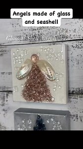 Glass and seashell angels! Do you have a favorite? #deepsouthshelling #shellart #mixedmedia #resinart #glassart #coastaldecor | Mettle Modern Design