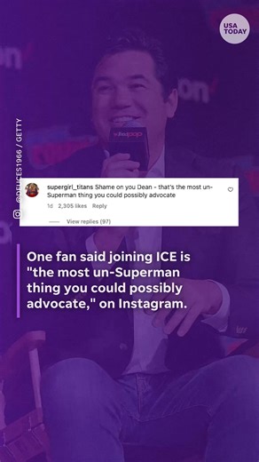 Superman joins ICE. Actor Dean Cain promoted ICE recruitment after revealing he joined the agency, but fans say it’s the opposite of what "Superman" is supposed to represent. | The Commercial Appeal