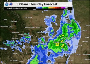 1.1K views · 13 reactions | A rain snow mix is expected overnight, as a fast moving weather system crosses the area. Any snowfall amounts should remain less than a quarter of an inch at lower elevations. Anticipate variable driving conditions. Note: This is one numerical model's depiction of the weather forecast. | US National Weather Service Great Falls Montana | Facebook