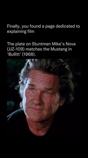 Explaining Film on Instagram: "Death Proof is a 2007 exploitation-style action thriller written and directed by Quentin Tarantino, originally released as one half of the double-feature Grindhouse (alongside Robert Rodriguez’s Planet Terror). Kurt Russell stars as Stuntman Mike, a scarred Hollywood stunt driver who uses his “death-proof” reinforced muscle cars to stalk and terrorize groups of women, blending high-octane car chases with Tarantino’s signature dialogue-heavy tension and grindhouse h