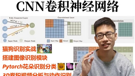 【CNN卷积神经网络】迪哥花2小时带你从0开始搭建CNN图像识别模块，花朵识别分类 猫狗识别 视频分析与动作识别实战项目一次性全讲透！（深度学习/计算机视觉）