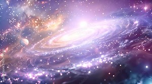 Cosmic Dance: A dazzling spiral galaxy swirls through the cosmos, a vibrant tapestry of stardust and celestial wonders. Its ethereal glow evokes a sense of awe and wonder
