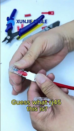 In one shot, see how to quickly connect a CAT6 network cable with an RJ45. #diy #cabling #cable