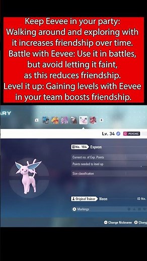 Avoid This Mistake & Evolve Eevee into Espeon PERFECTLY! Pokemon Legends: Z-A ❌⭐️🦊 #gaming #pokemon