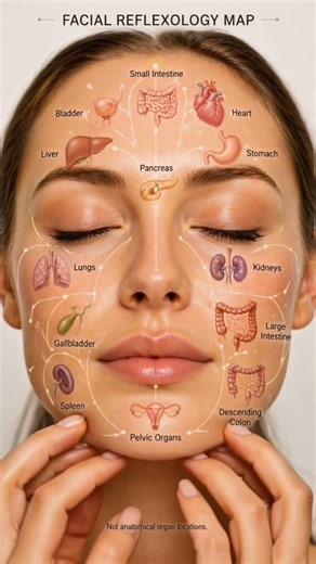 This type of face map is used in reflexology.