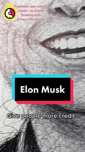 Scribble Portrait of Elon Musk on Bristol Paper for Sale