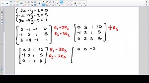 Solve each system of equations using marrices (row operations). If the system has no solution, say that it is inconsistent. { 2 x-3 y-z    =0   -x+2 y+z    =5   3 x-4 y-z    =1 . | Numerade