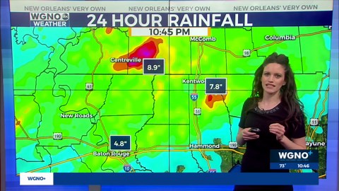 Numerous flash flood warnings across Louisiana & Mississippi into early Sunday morning (full weather 10PM/3.7.2026)
