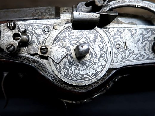 双发火装置火枪-Wheellock Muzzeloader