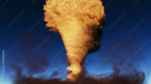 3d Animation of a massive fire tornado