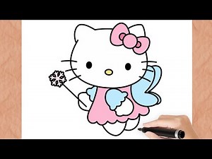 How To Draw a FAIRY HELLO KITTY I Easy