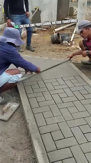 Amazing Stamped Concrete Art! Stunning Cement Floor Design Technique 🔥🎨