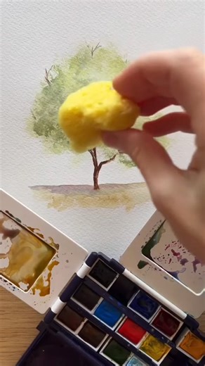 1.2K views · 26 reactions | How to use a sponge for #watercolor #art #watercolortutorial #arttutorial #watercolorpainting | Noel O'Connor | Facebook