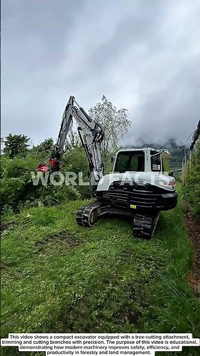 Mini Excavator Tree Cutter Attachment in Action