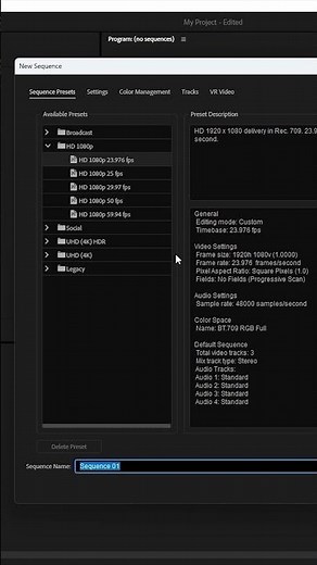 Adobe Premiere Pro 2026 | BEST Sequence Settings for Beginners | Part 8