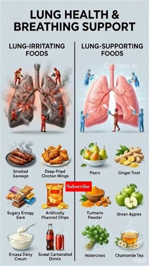 Lung Health & Breathing Support – Foods to Avoid & Foods to Eat 🌬️✅#viralreels