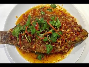 Thai food /fried fish with sweet chili sauce (ปลาราดพริก)
