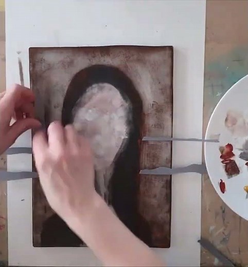 Gelli Print / Gel Print / Gelatine Druck / Gelplatten Druck / "Mona Lisa"