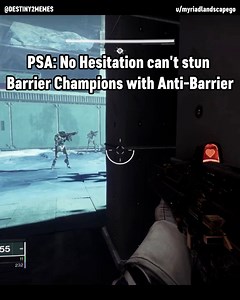 PSA: No Hesitation can't stun Barrier Champions with Anti-Barrier | Destiny 2 Memes