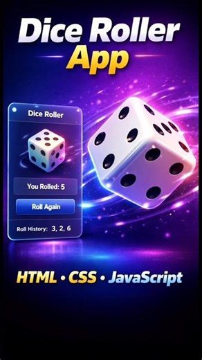 Build This Dice App Using HTML CSS JS 🎲✨