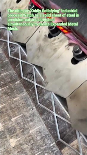 How Expanded Metal is Actually Made! ​#Industrial #Manufacturing #OddlySatisfying #Engineering