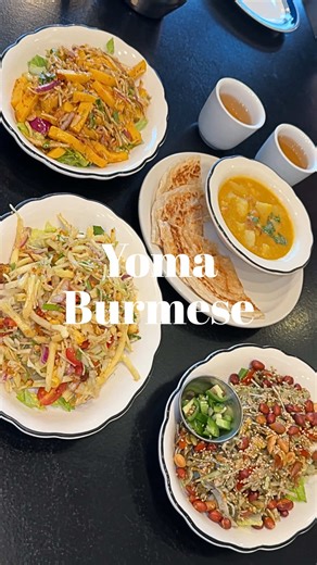 The only Burmese restaurant in all of Massachusetts 📍Yoma Burmese Food, Boston, MA @Yoma Burmese Burmese cuisine is so underrated and this spot deserves all the love 🤍 Everything that I ordered: - Tea Leaf Salad - Tofu Salad - Mango Salad - Samosa Salad - Mandalay Platha with potatoes - Shan Noodles - Mee Shay - Golden Noodles - Beef and Potato Curry - Pumpkin and Tofu Curry - Burmese Milk Tea #creatorsearchinsights #yomaburmesefoods #asianfood #localfood #bostonfoodies