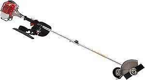 Weed Eater Gas Powered Weed Gas Edger, 26CC 2 Blade Heads, Air-Cooled 2-Stroke Cordless Lawn Edger Gas String Trimmer with Handle & Shoulder Strap for Garden Lawn Grass Trimmer
