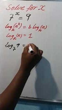 #LogarithmicEquation #Shorts #LogarithmicRules Solve for x in the Logarithmic Equation
