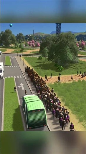 The most OVERCROWDED Bus Stop in Cities: Skylines! #shorts
