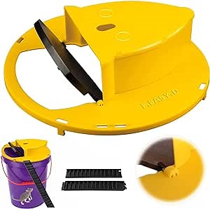 Mouse Trap Bucket,Rat Trap Bucket Flip and Slide Bucket Lid Mouse Trap|Humane or Lethal |Trap Door Style |Multi Catch |Auto Reset|Indoor Outdoor|No See Kill|5 Gallon Bucket Compatible (Yellow)