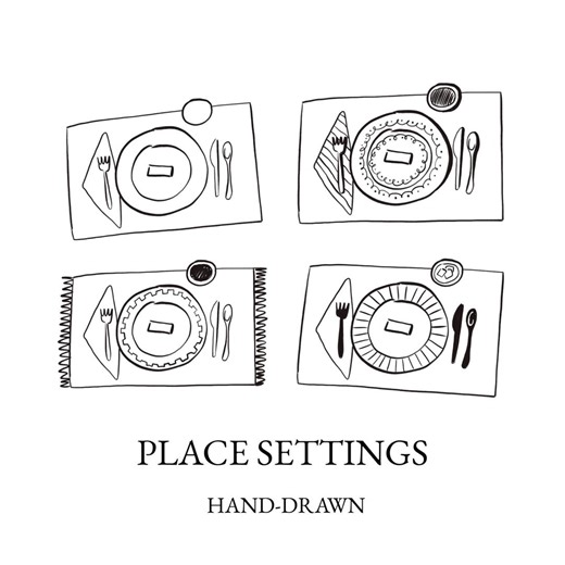 Place Settings Drawing, Hand-drawn Place Setting Line Art PNG, Invitations, Menus, & Printables - Etsy