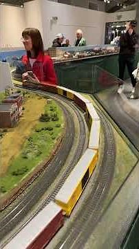 Fast HO train run-by’s at a modular club model railroad layout in Tacoma #train #museum #modeltrains