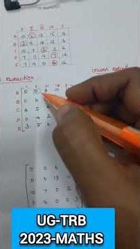 Ug-trb, Maths,2023,Operational Research,Assignment Problem, Hungarian Method ,Polytechnic trb, Tnset