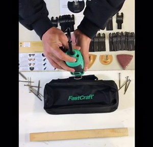 FastCraft 42pc Oscillating Tool Kit, PRO Multi Tool 86225-1 (5.0Amp PEAK GUARANTEED POWER™ Rated 2.4A Keyless Blade Change 6 Speeds 3-4 Angle Cutting + 40pc Blades/Carbide PRO Grade - BULK PACKAGING