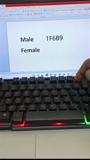 male and female symbol shortcut key #computer #shorts