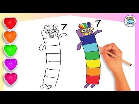 COLORING Numberblock 7🌈Coloring || How to Draw Numberblock 7 for Kids and Toddlers Today!