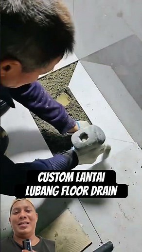 Install ceramic floor drain holes in the bathroom #construction #diy #craft #shorts #carpentry