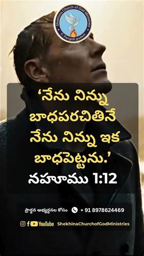 Bible Quote for you - నేను నిన్ను బాధపరచితినే నేను నిన్ను ఇక బాధపెట్టను. నహూము 1:12 #bibleverse #god