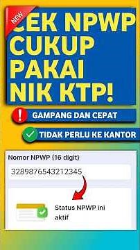 Cara Mengecek Nomor NIK KTP sudah Terdaftar sebagai NPWP atau belum #ceknpwp #npwponline