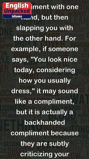 Backhanded compliment