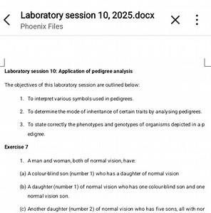 Laboratory session 10: Application of pedigree analysisThe ob... | Filo