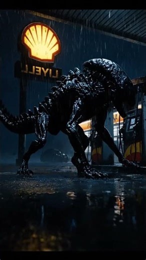 👽ALIEN INVASION 😱 First Night on Earth! ⛽️ Xenomorph 4K Epic! 🔥 #shorts #alien #xenomorphs #scifi