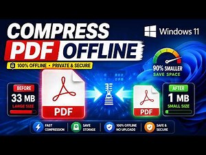 How to Compress a PDF File Size on PC or Laptop Offline | Windows 11 Tutorial